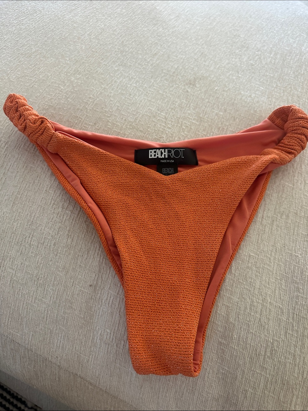Beach Riot Orange triangle swim bottoms XS